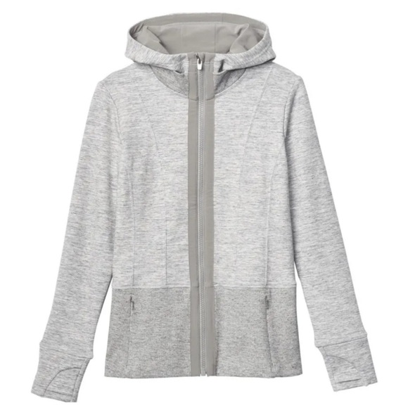Athleta Fitted Victory Hoodie in Gray Full Zip Sweatshirt Womens Size Medium - Picture 10 of 10